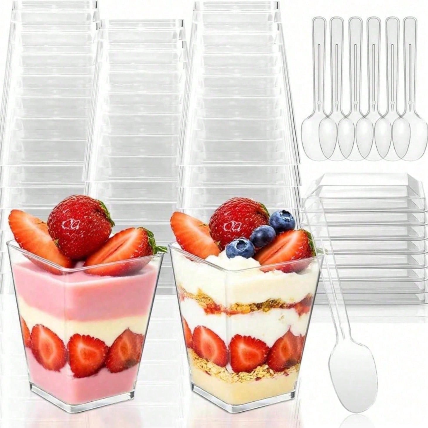 Meal Prep Template - 50Pcs 5 Oz Square Clear Plastic