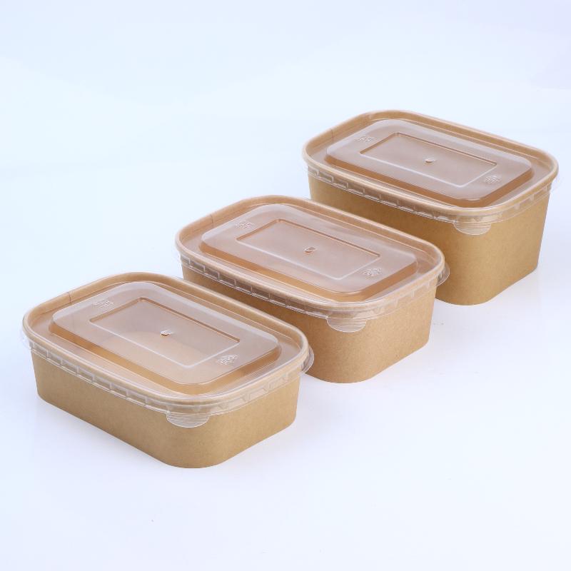Meal Prep Bowl - 10Pcs Square Disposable Kraft Paper Food