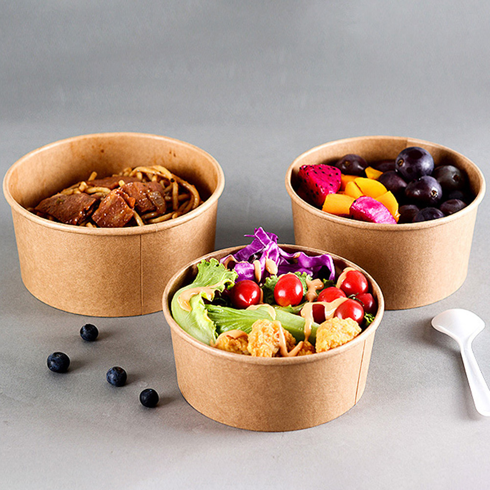 Meal Prep Bowl - 50Pcs Kraft Paper Food Containers Disposable