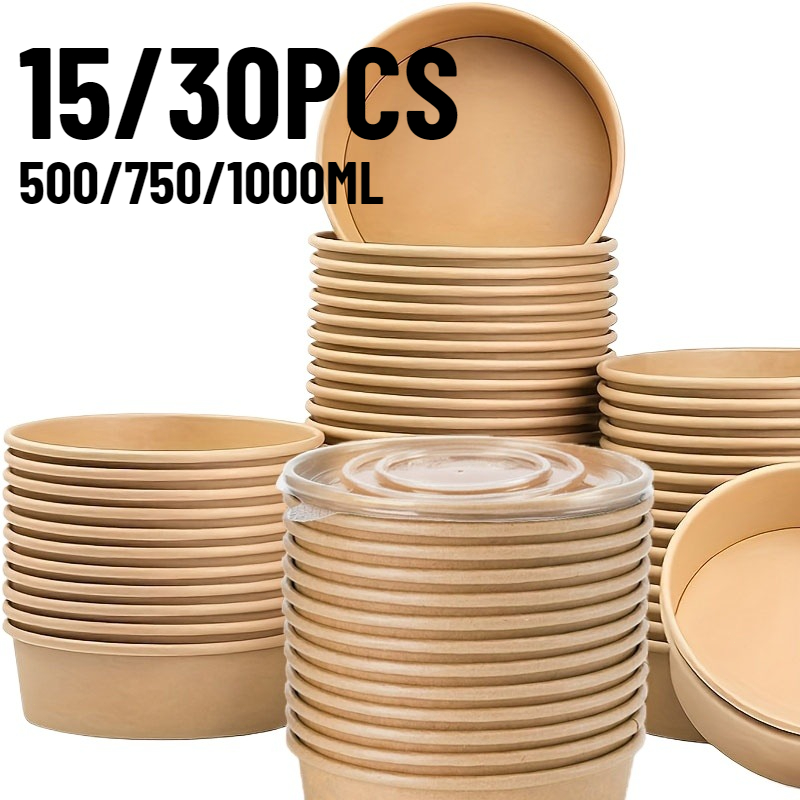 15/30PCS Kraft Paper Bowls Dis - Meal Prep Bowl recension och pris
