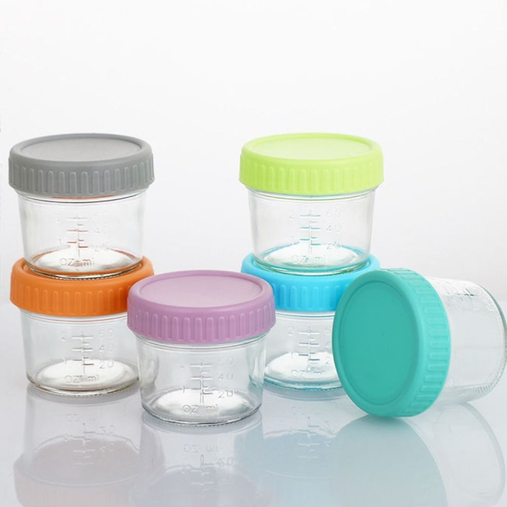 6pcs Glass Baby Food Jar Reusa - Sauce Dipping Cup recension och pris