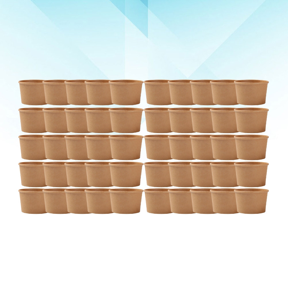 50Pcs Kraft Paper Food Contain - Meal Prep Bowl recension och pris
