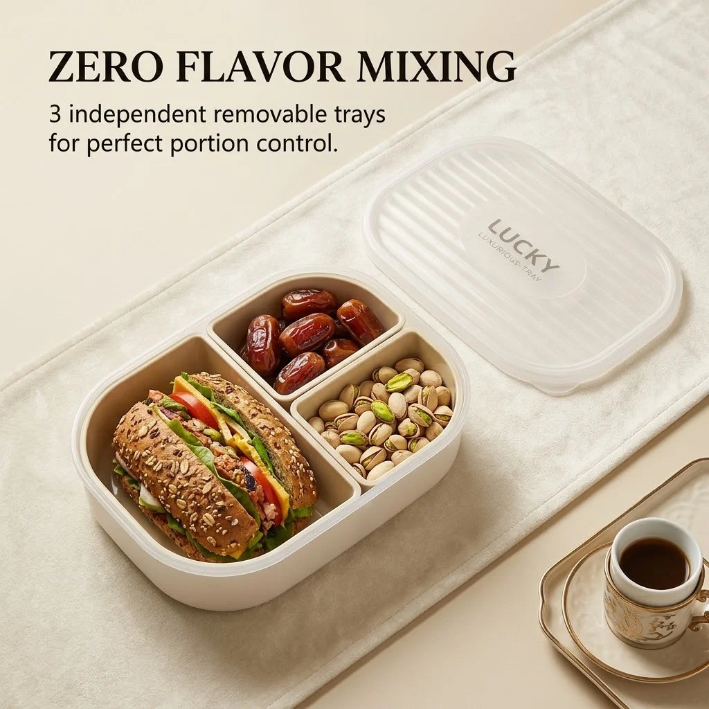 3 Compartment Plastic Bento Lu - Meal Prep Or Prep Meal recension och pris