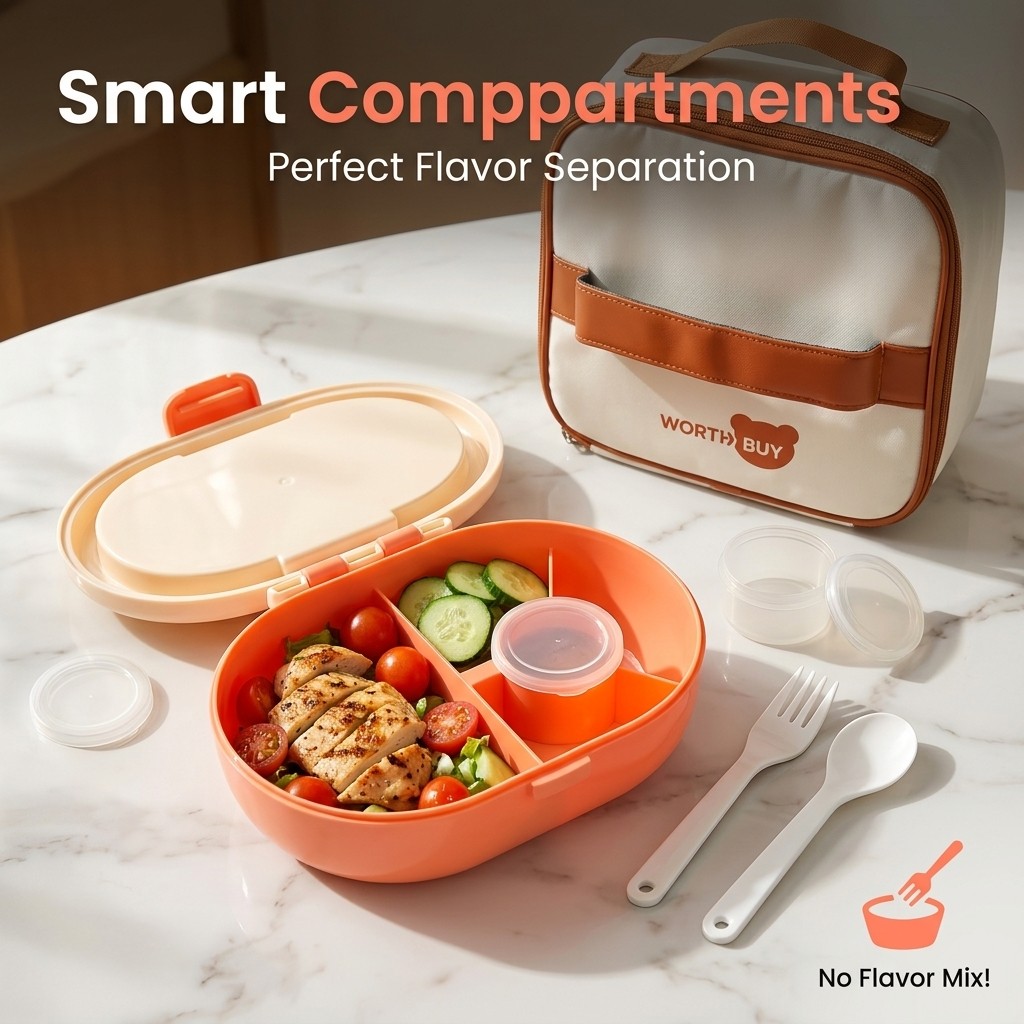 Leakproof Plastic Bento Lunch  - Meal Prep Or Prep Meal recension och pris