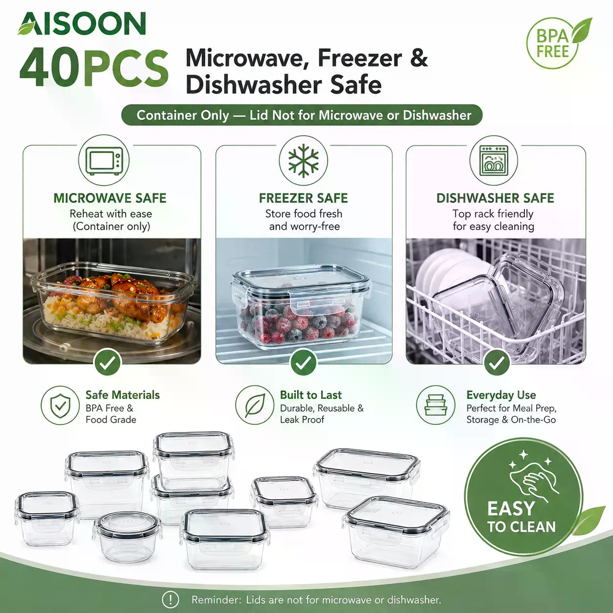 40 PCS Extra Large 85oz Silico - Meal Prep Kitchen recension och pris