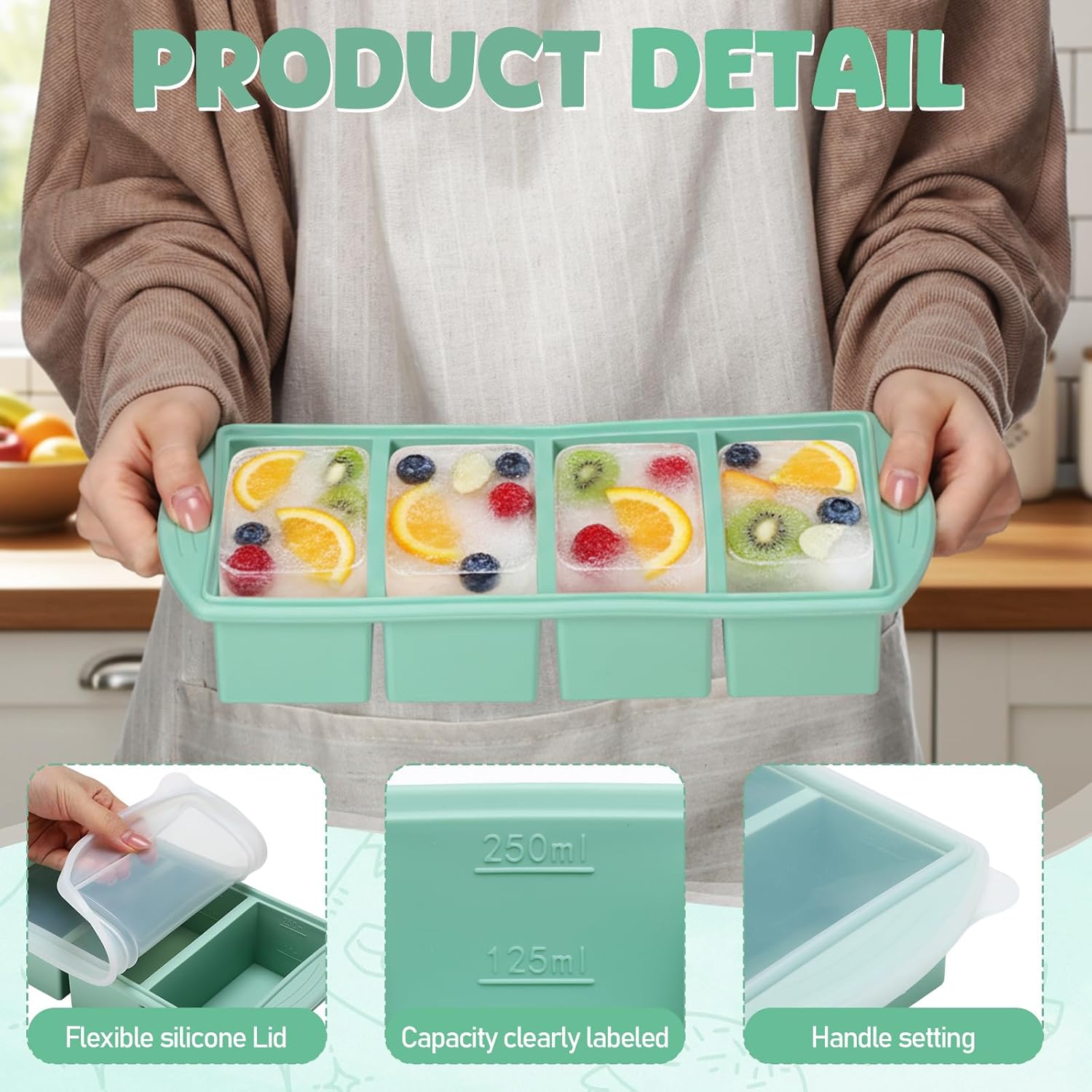 Silicone Freezer Tray with Lid - Meal Prep Template recension och pris