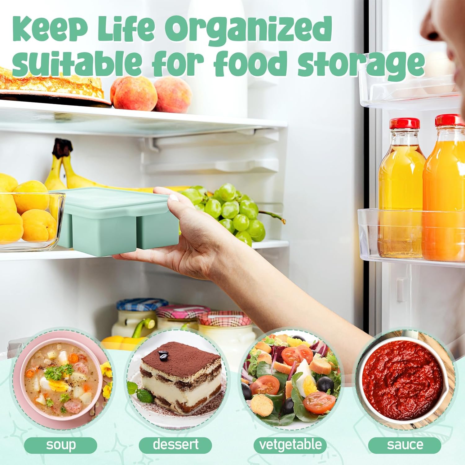 Silicone Freezer Tray with Lid - Meal Prep Template recension och pris