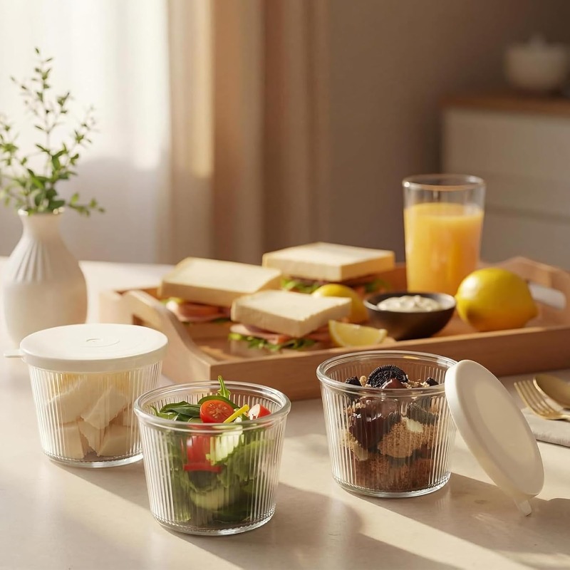 1/2PCS Small Glass Bowl with L - Sauce Dipping Cup recension och pris