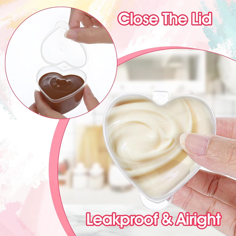 100 Sets 1.5 Oz Clear Heart Sh - Sauce Dipping Cup recension och pris