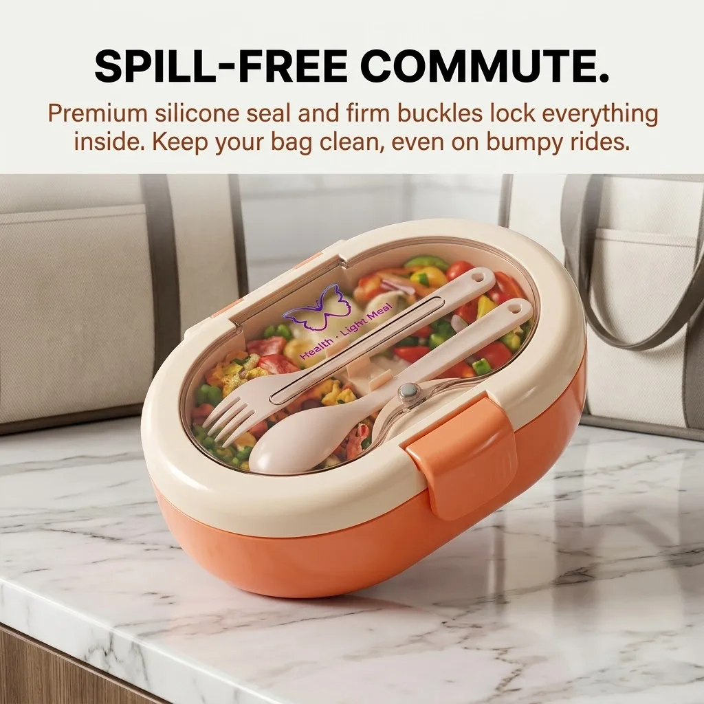 Plastic Bento Lunch Box with C - Meal Prep Or Prep Meal recension och pris